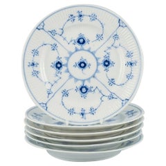 Royal Copenhagen, Blue Fluted Plain, Six Plates, Model Number 1/179