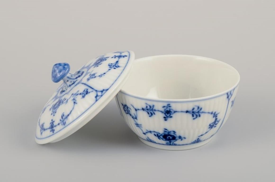 Danish Royal Copenhagen Blue Fluted Plain sugar bowl. Dated 1965.