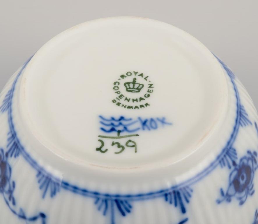 Porcelain Royal Copenhagen Blue Fluted Plain sugar bowl. Dated 1965.