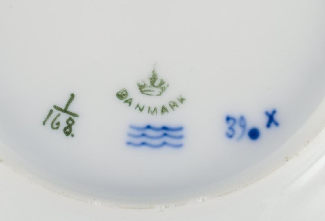 Danish Royal Copenhagen Blue Fluted Plain, two deep porcelain plates. Early 20th C.