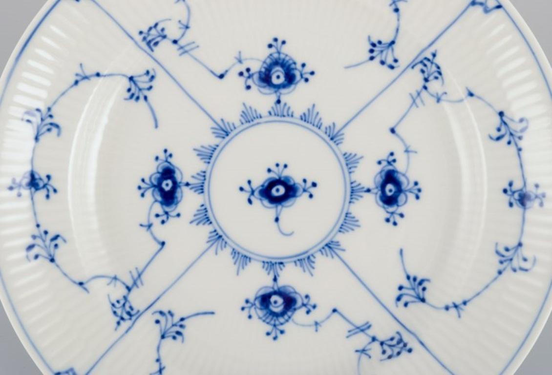 Danish Royal Copenhagen Blue Fluted Plain, two lunch plates in porcelain.