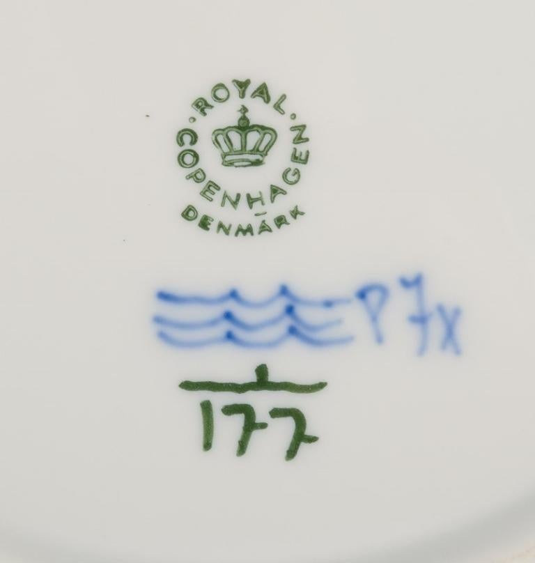 Royal Copenhagen Blue Fluted Plain, two lunch plates in porcelain. 1