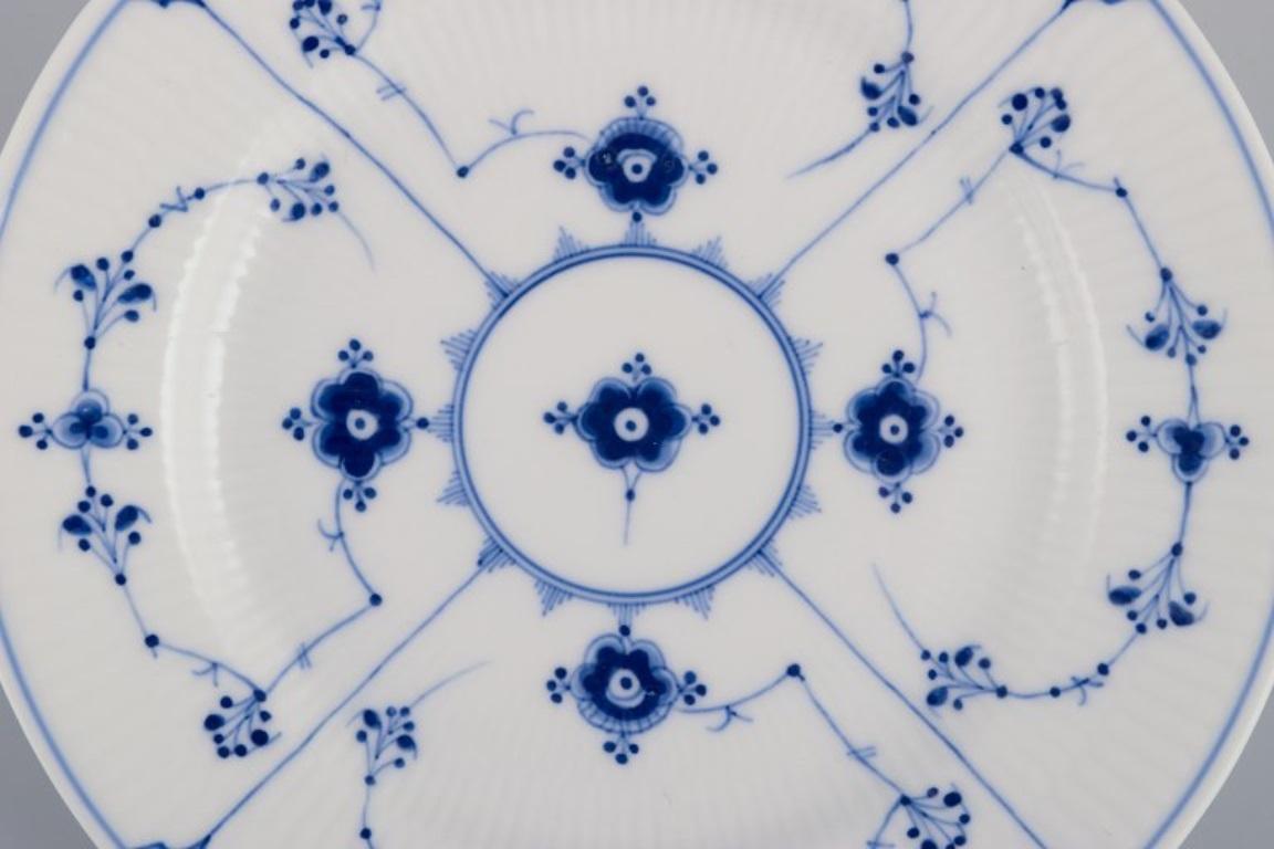 Danish Royal Copenhagen Blue Fluted Plain. Two plates in porcelain.