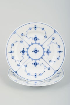 Royal Copenhagen Blue Fluted Plain. Two small luncheon plates in porcelain.