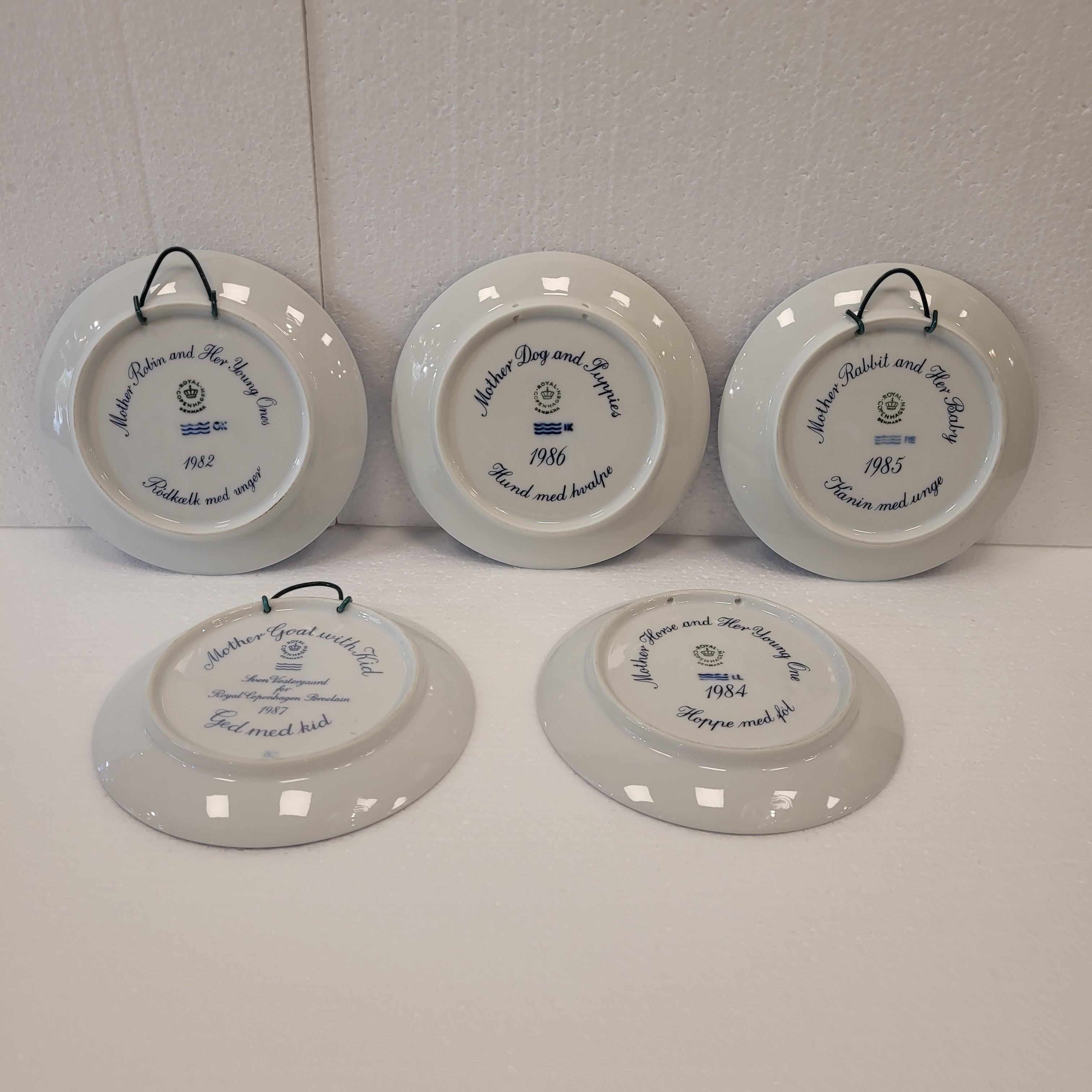 Hand-Crafted Royal Copenhagen Blue Porcelain 40 plates “Mother's Day” and “Christmas