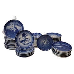 Royal Copenhagen Blue Porcelain 40 plates “Mother's Day” and “Christmas"