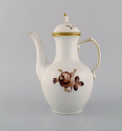 Royal Copenhagen Brown Rose Coffee Service for 12 People, 1960s