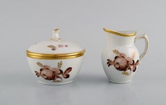 Royal Copenhagen Brown Rose Coffee Service for Six People, 1960s / 70s