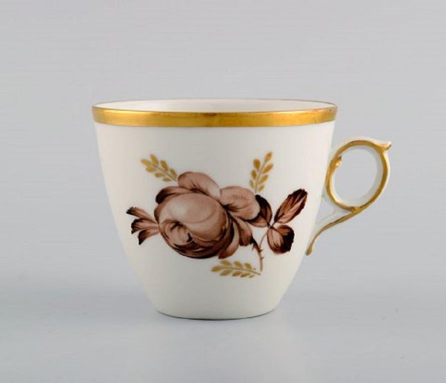 Servicio de café rosa marrón de Royal Copenhagen para seis personas, años 60 / 70 Danés en venta