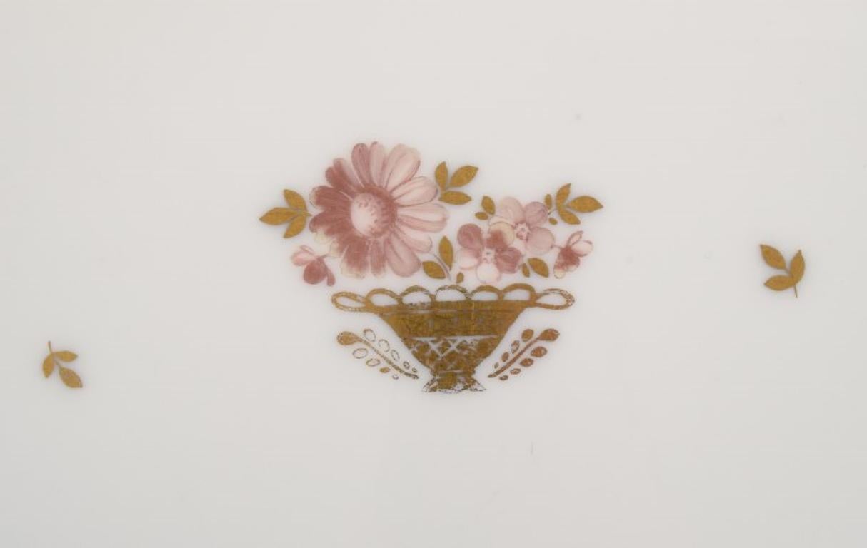 Danish Royal Copenhagen, Brown Rose, Serving Tray and a Cake Plate For Sale