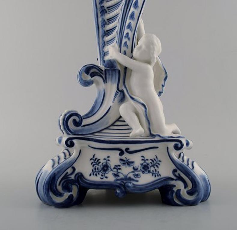 19th Century Royal Copenhagen, Candlestick of porcelain, Blue Fluted