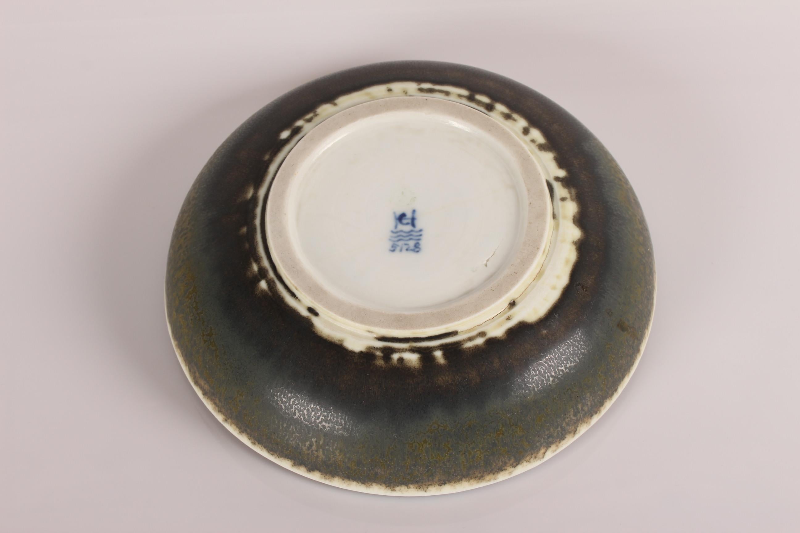 Glazed Royal Copenhagen and Carl Halier Bowl with Solfatara Glaze, Denmark