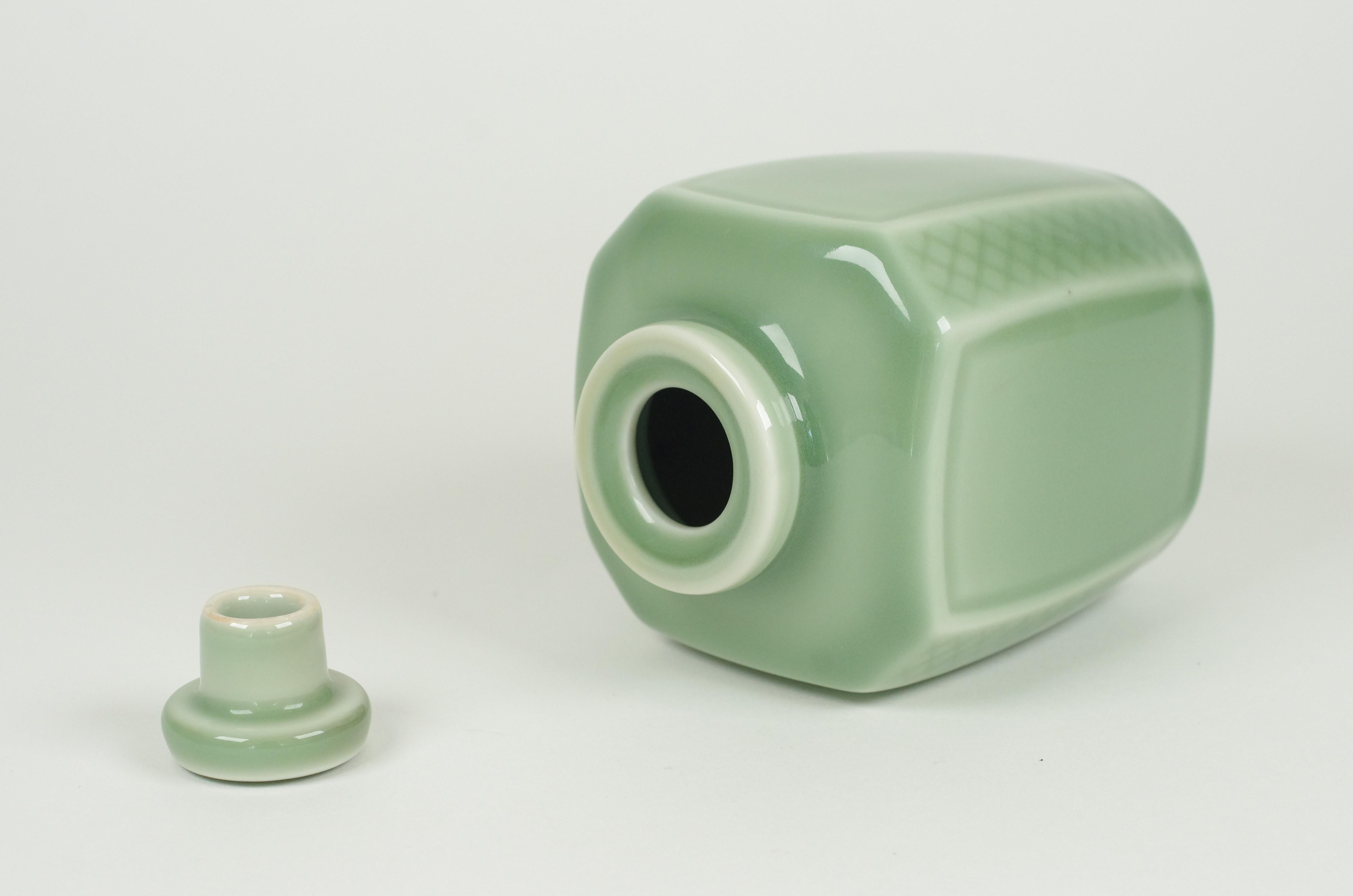 Royal Copenhagen – Celadon-Flask und Teller – Georg Thystrup im Angebot 6