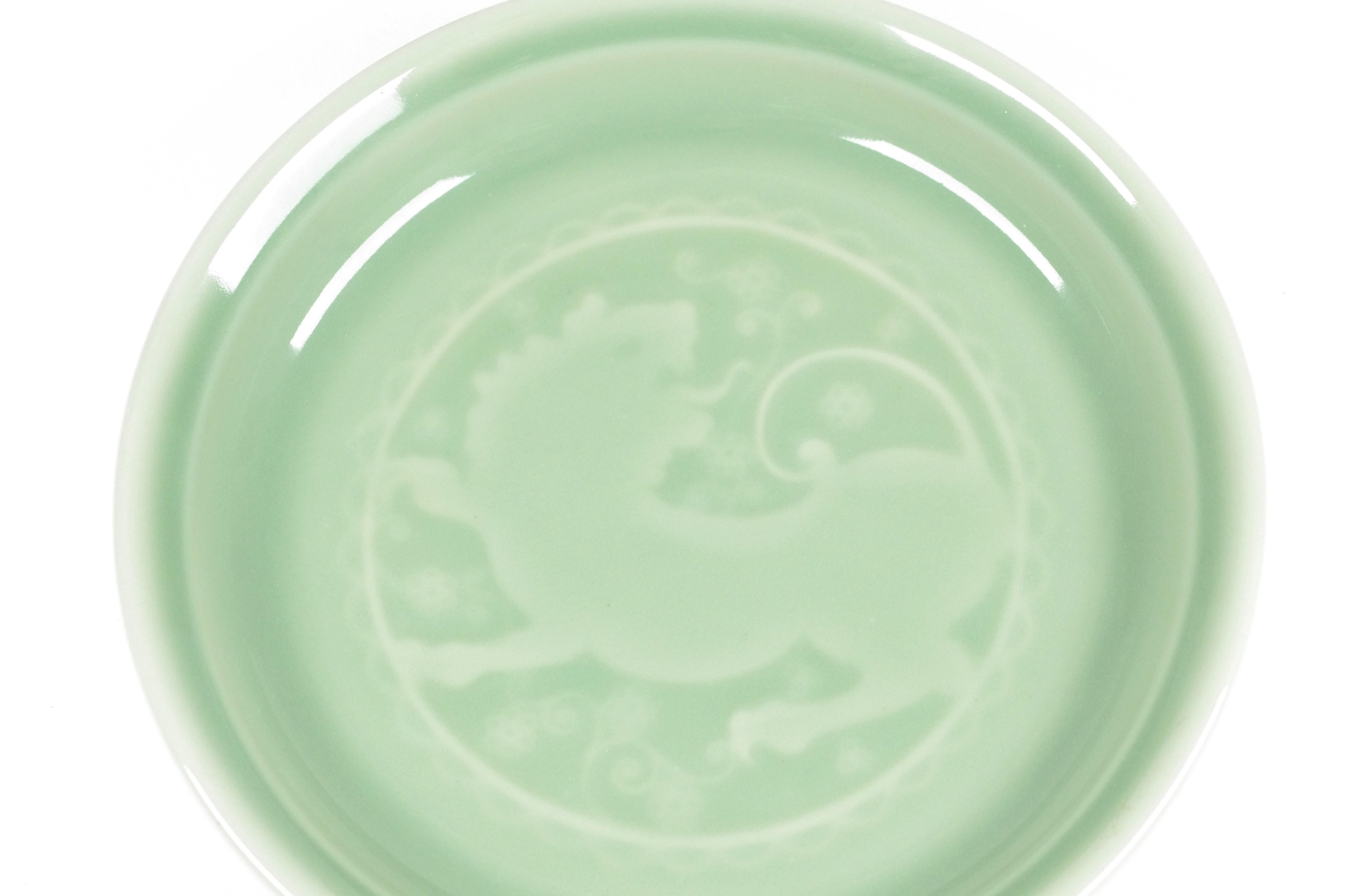 Royal Copenhagen – Celadon-Flask und Teller – Georg Thystrup im Angebot 8