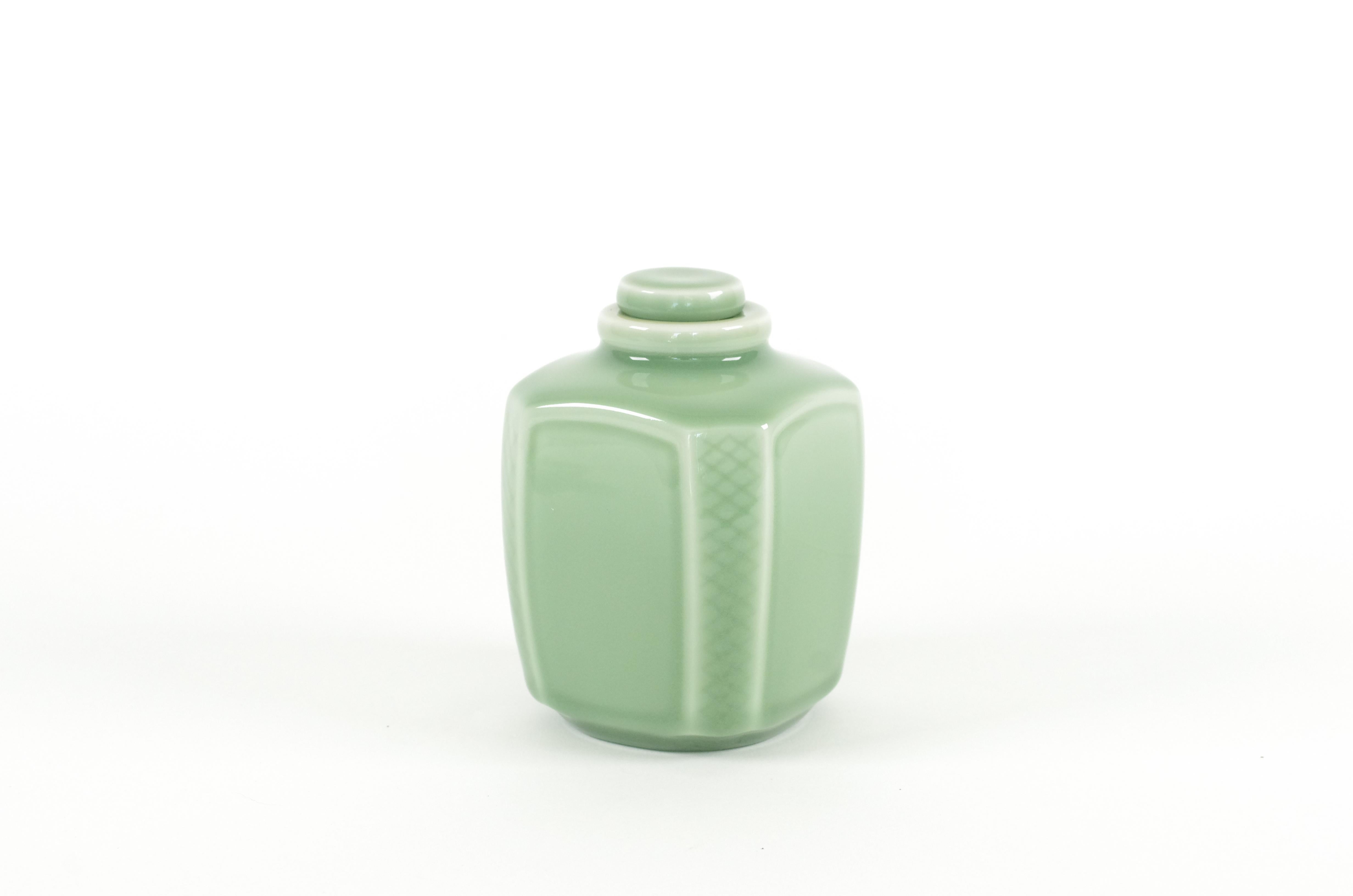 Royal Copenhagen – Celadon-Flask und Teller – Georg Thystrup im Angebot 1