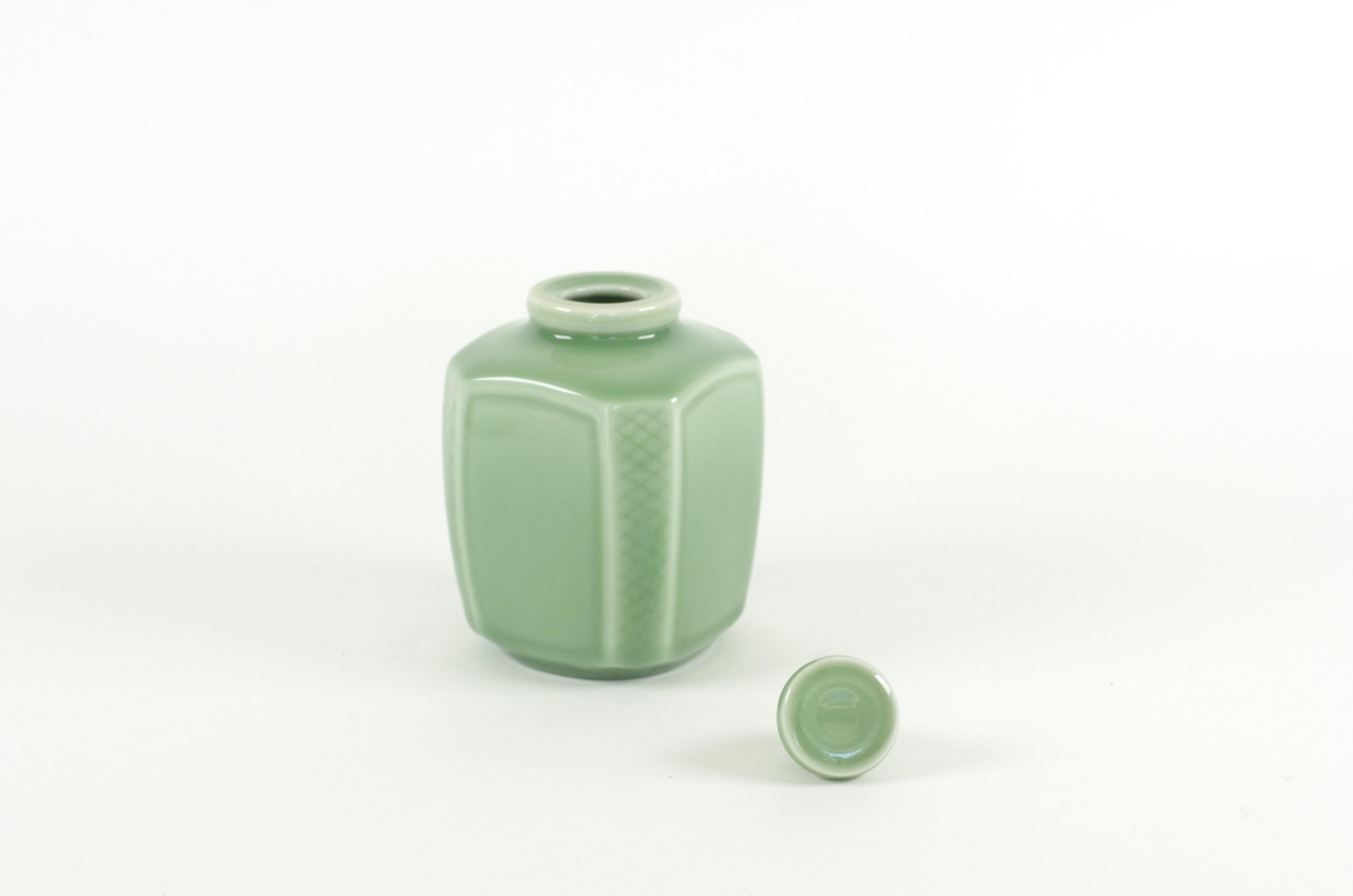 Royal Copenhagen – Celadon-Flask und Teller – Georg Thystrup im Angebot 2