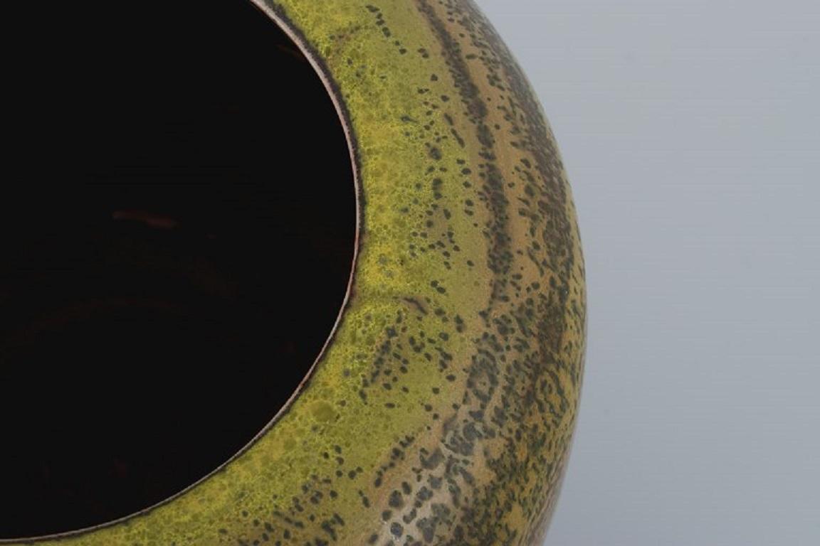 Danish Royal Copenhagen, Ceramic Lidded Jar and Bronze Lid by Knud Andersen For Sale