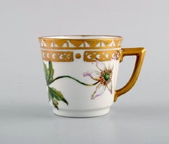 Royal Copenhagen Coffee Cup with Saucer in Hand Painted Porcelain
