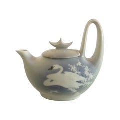 Royal Copenhagen Coffee Pot No. 8270 with Unique Swan Motif by Marianne Höst