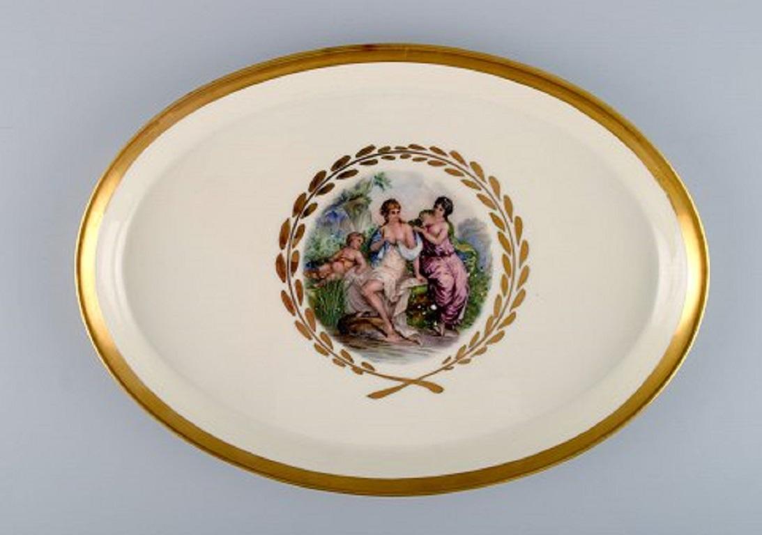 Neoclassical Royal Copenhagen Coffee Service for 10 People in Porcelain with Romantic Scenes
