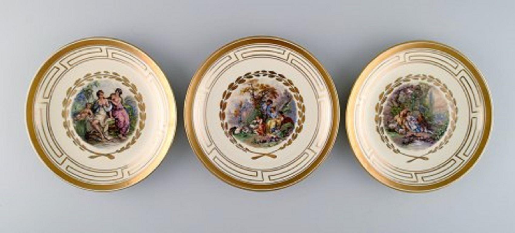 20th Century Royal Copenhagen Coffee Service for 10 People in Porcelain with Romantic Scenes