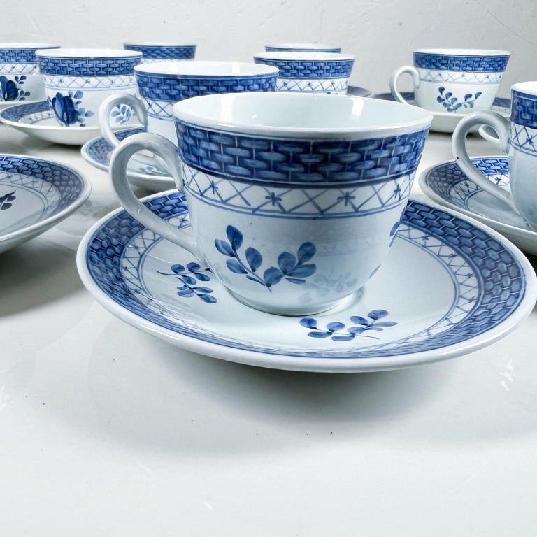 1960s Royal Copenhagen Denmark Delightful Coffee Cup and Saucer Service for  12 For Sale at 1stDibs | danish blue and white china