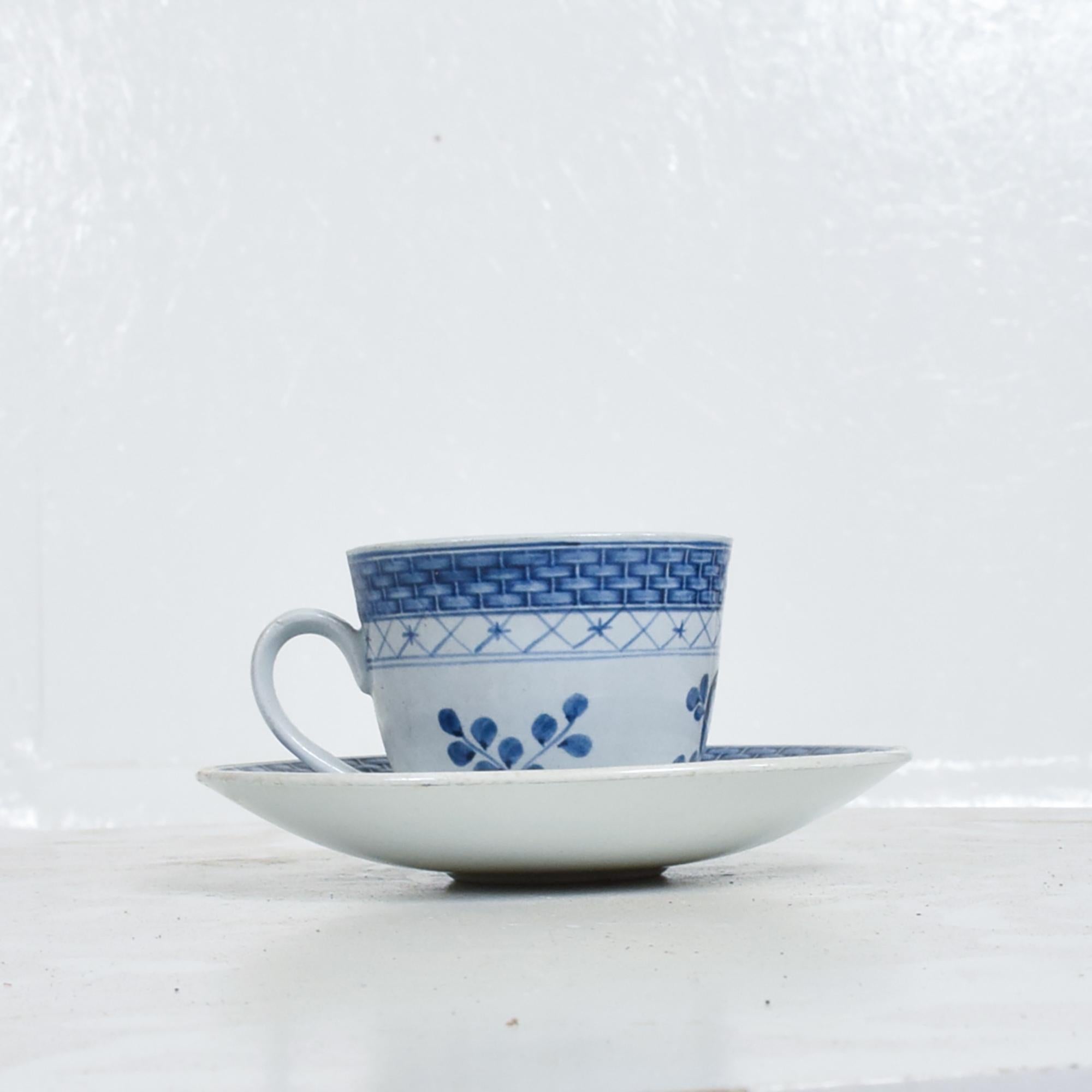 Porcelain Royal Copenhagen Coffee Tea Cup & Saucer Set for '12' Blue Danish Modern 1960s