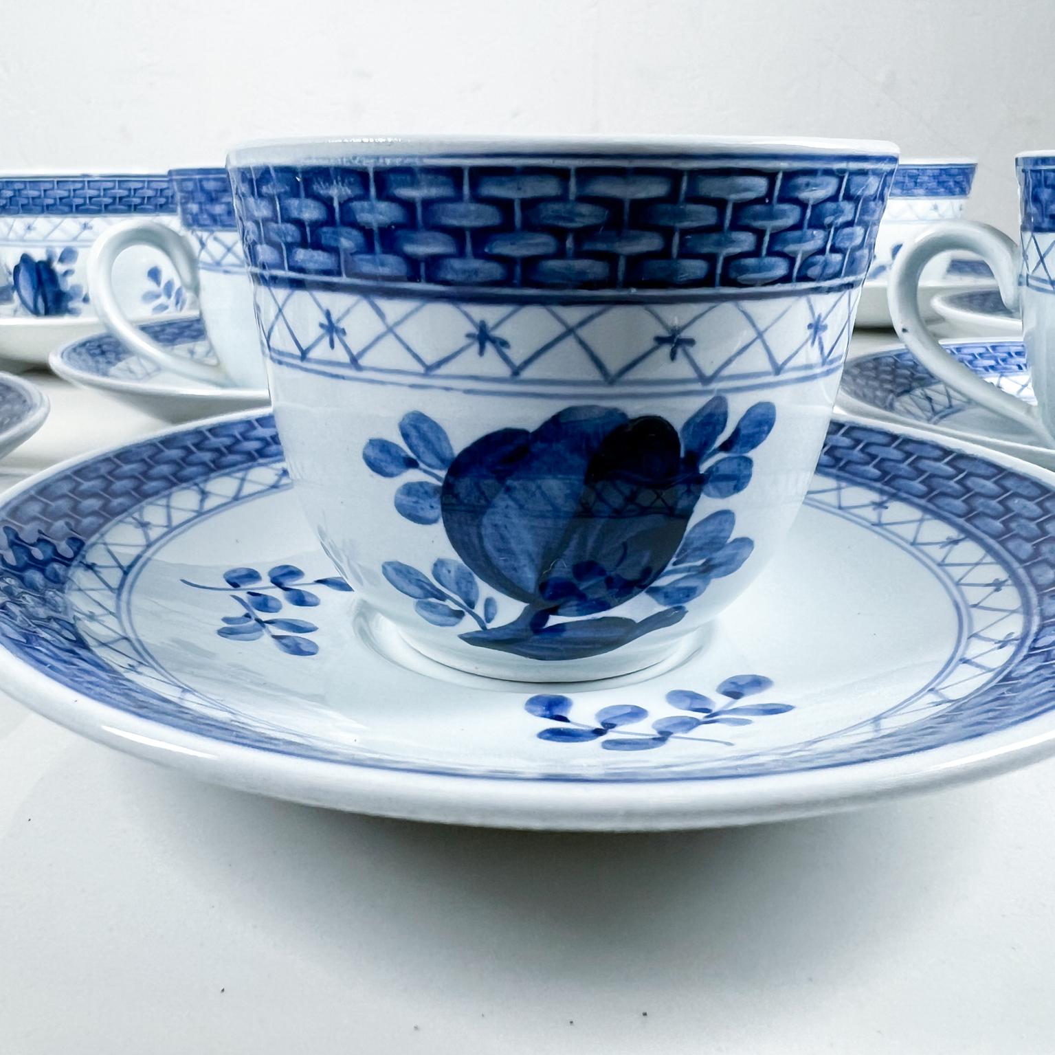 1960s Royal Copenhagen Denmark Delightful Coffee Cup and Saucer Service for 12 In Good Condition For Sale In Chula Vista, CA