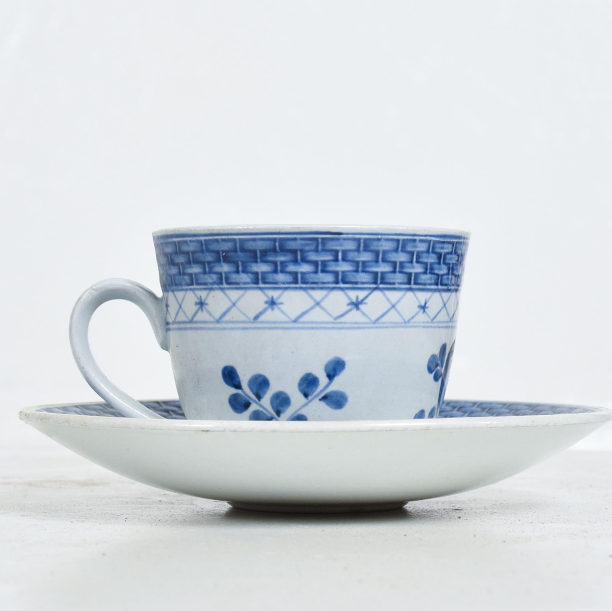 Royal Copenhagen Coffee Tea Cup & Saucer Set for '12' Blue Danish Modern 1960s 1