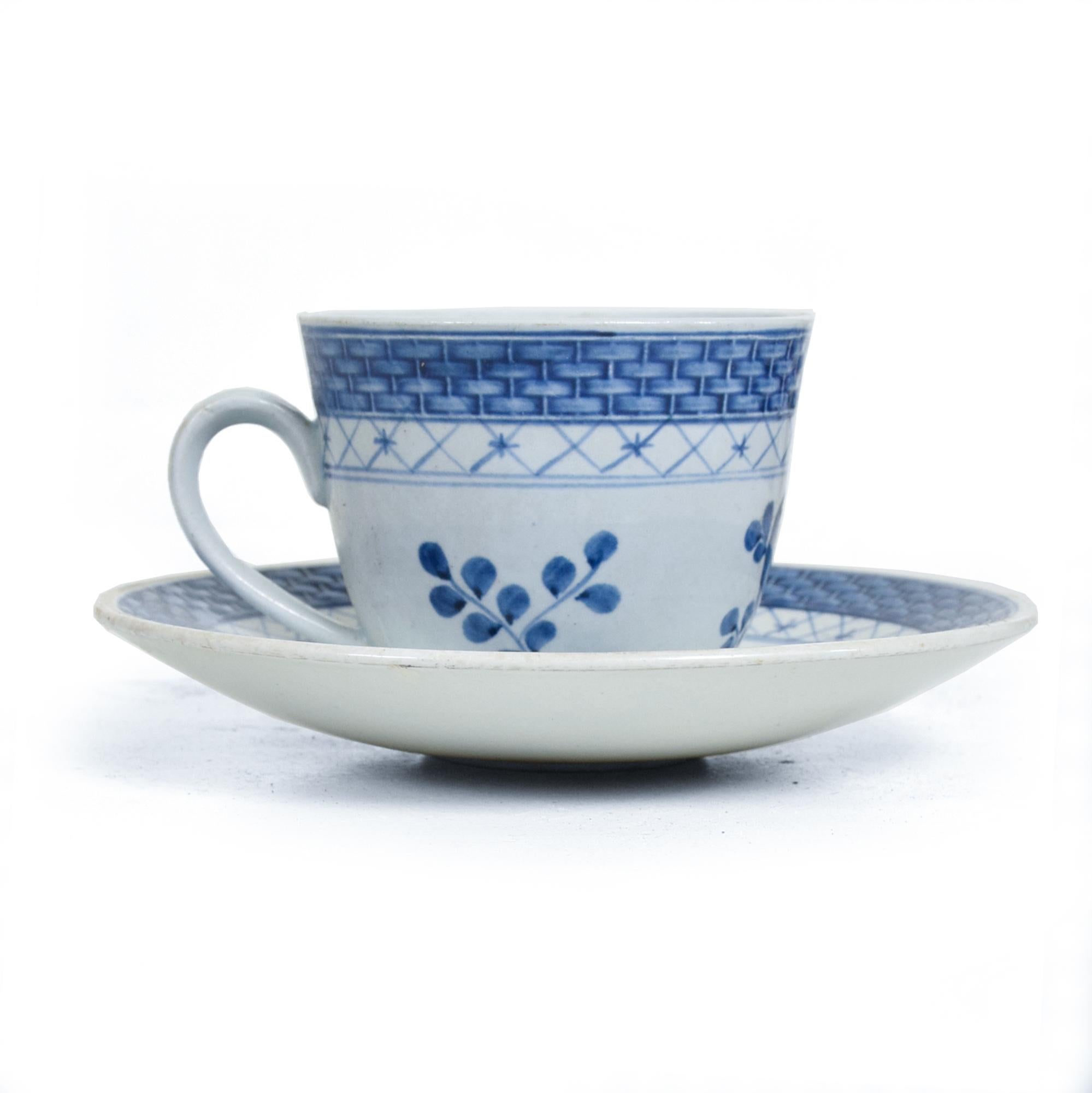 Royal Copenhagen Coffee Tea Cup & Saucer Set for '12' Blue Danish Modern 1960s 2