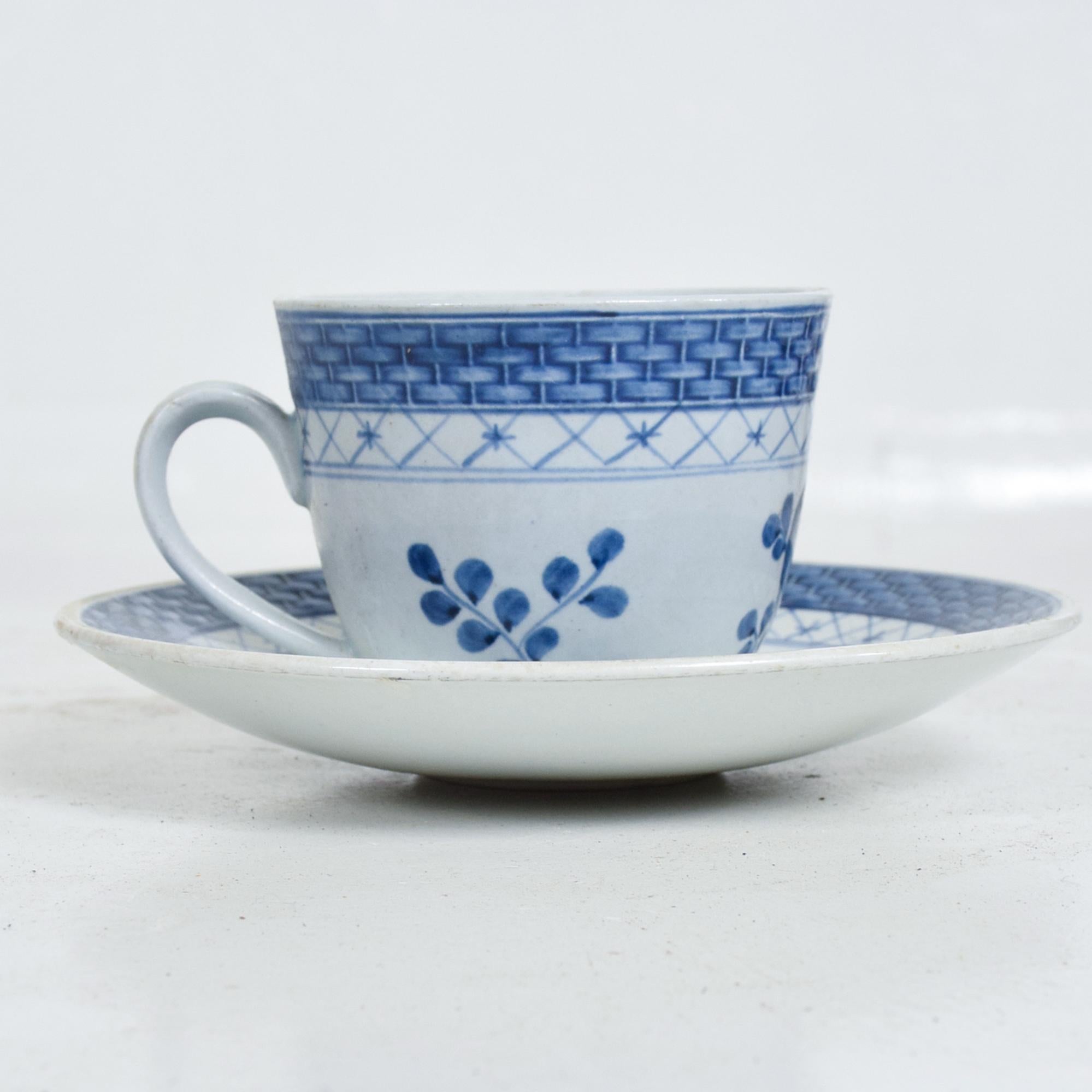 Royal Copenhagen Coffee Tea Cup & Saucer Set for '12' Blue Danish Modern 1960s 3