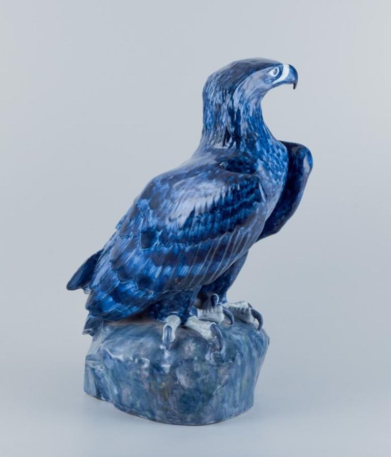 Late 20th Century Royal Copenhagen, colossal sculpture of a bald eagle in porcelain For Sale