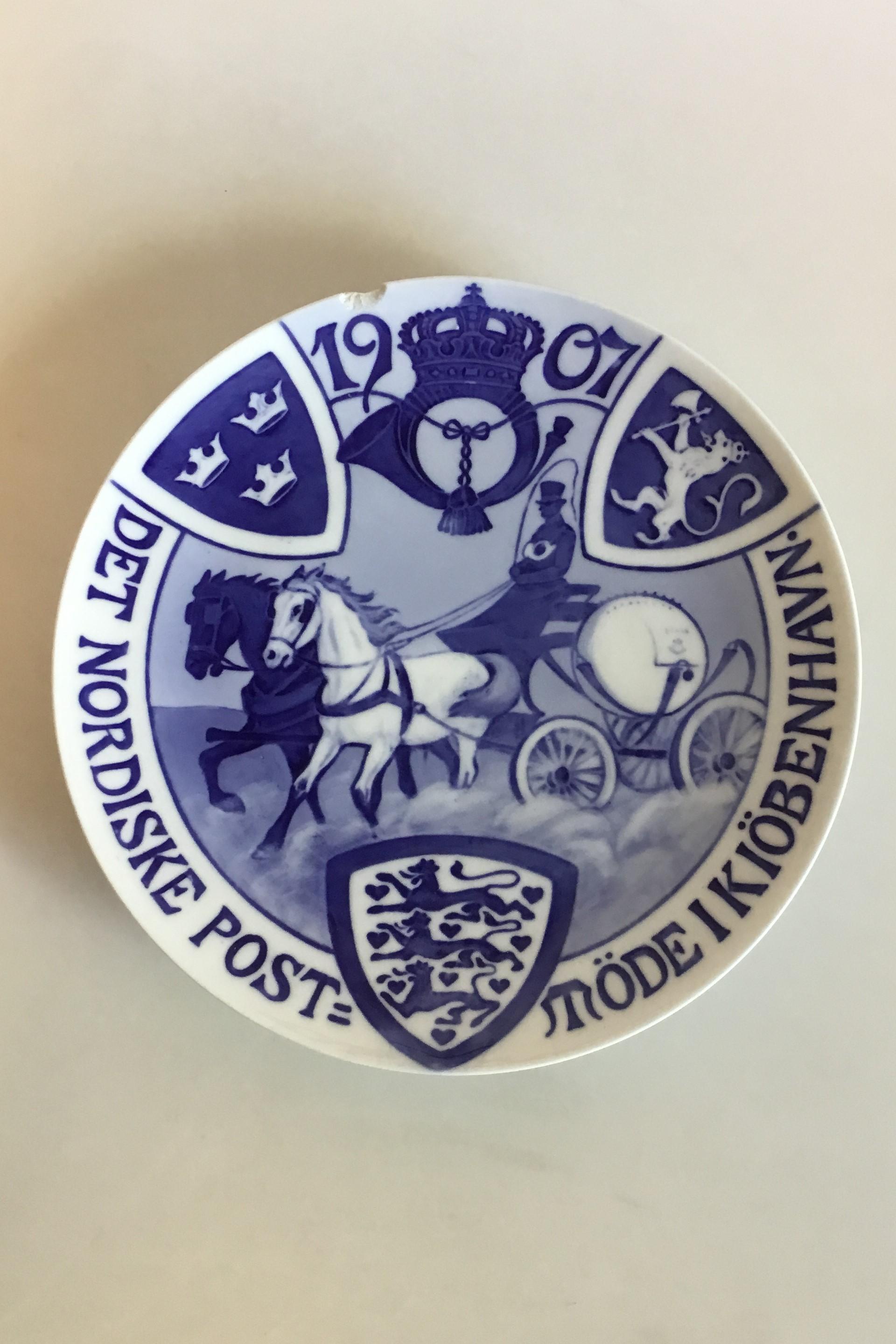 Art Nouveau Royal Copenhagen Commemorative Plate from 1907 RC-CM69 For Sale