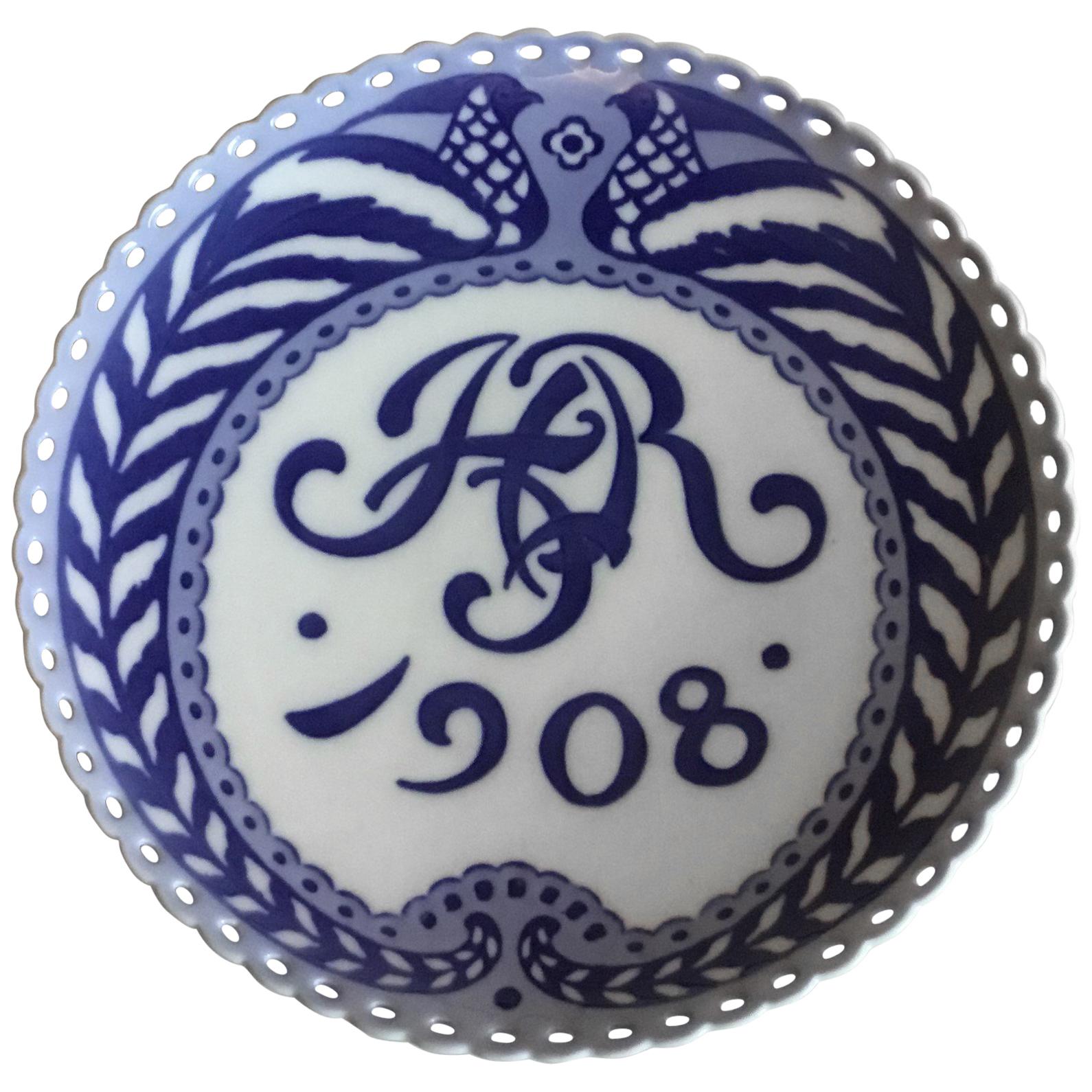 Assiette commémorative Royal Copenhagen de 1908 RC-CM83 en vente