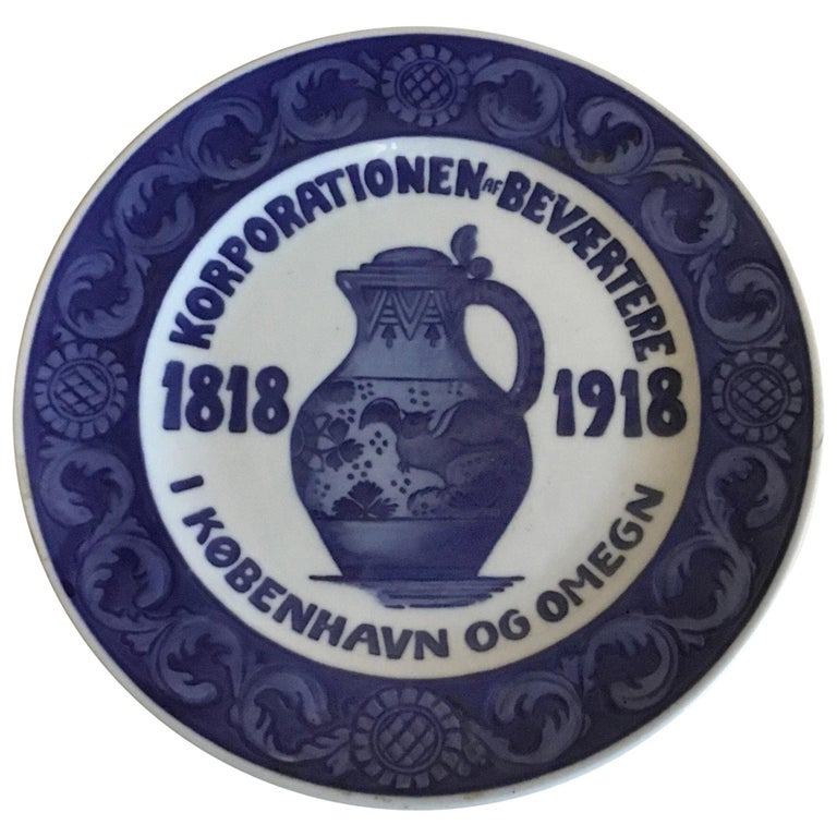 Royal Copenhagen Commemorative Plate from 1918 RC-CM180 For Sale