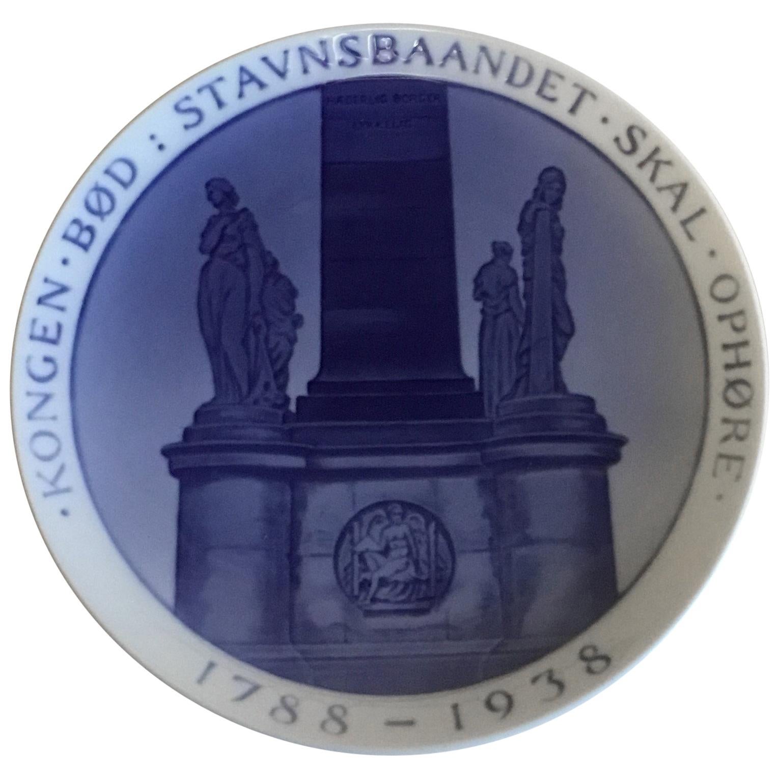 Royal Copenhagen Commemorative Plate from 1938 RC-CM283 For Sale