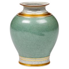 Jarrón de porcelana con esmalte craquelado Royal Copenhagen de Thorkild Olsen, Dinamarca