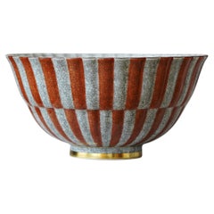 Royal Copenhagen Crackle Glazed Bowl. Thorkild Olsen, Denmark, 1962.