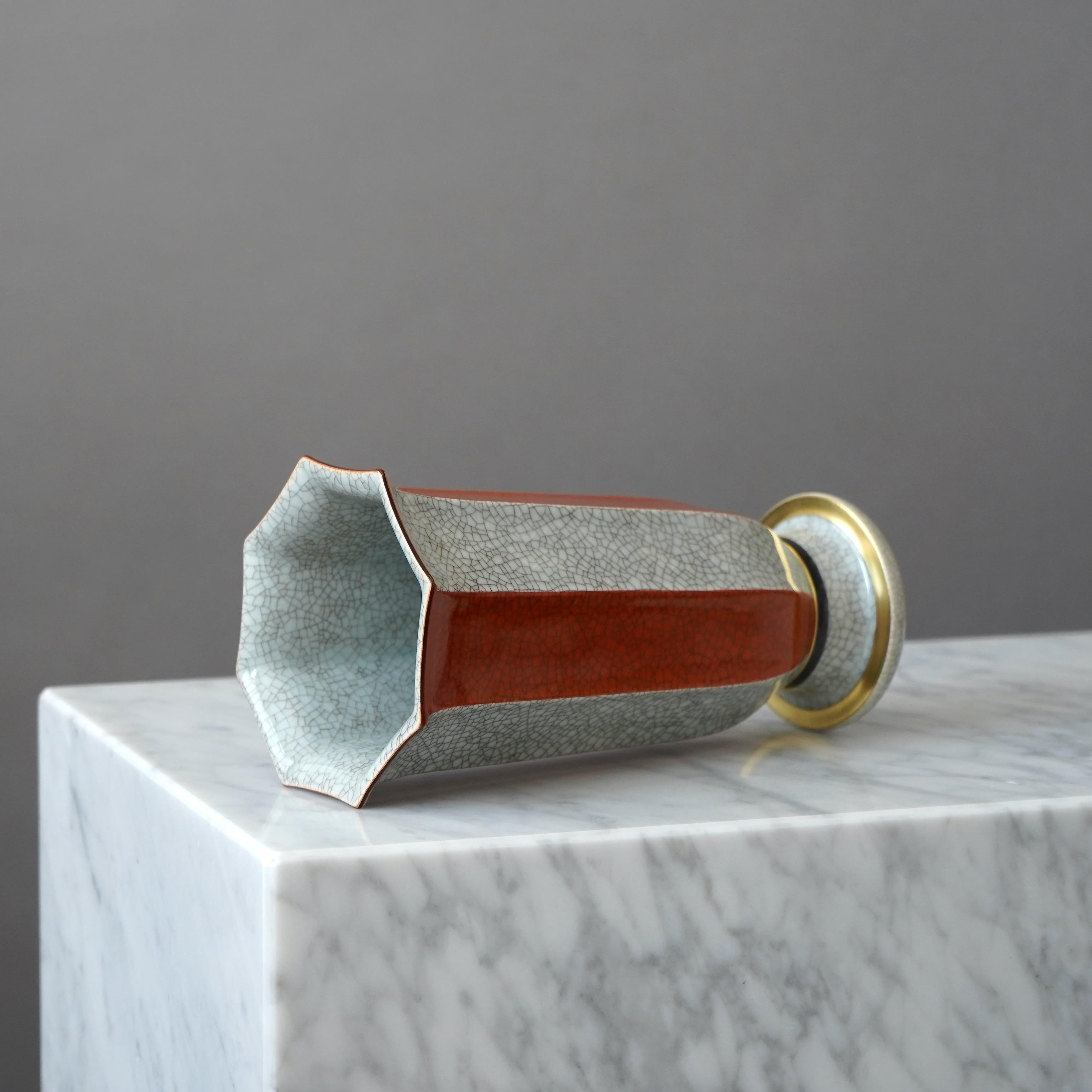 Vase à glaçure craquelée Royal Copenhagen. Thorkild Olsen, Danemark, années 1950 en vente 2