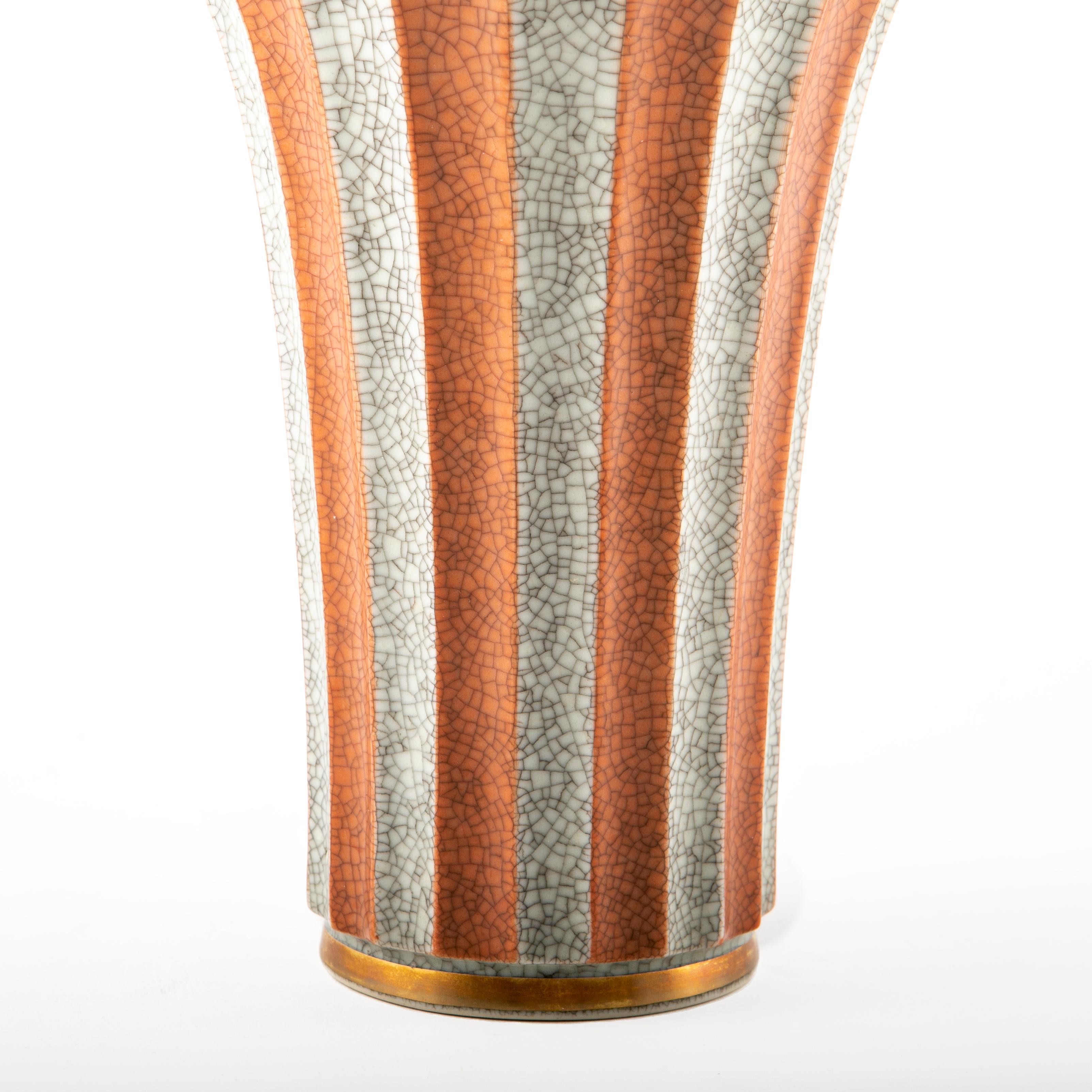 20th Century Royal Copenhagen Crackle Vase