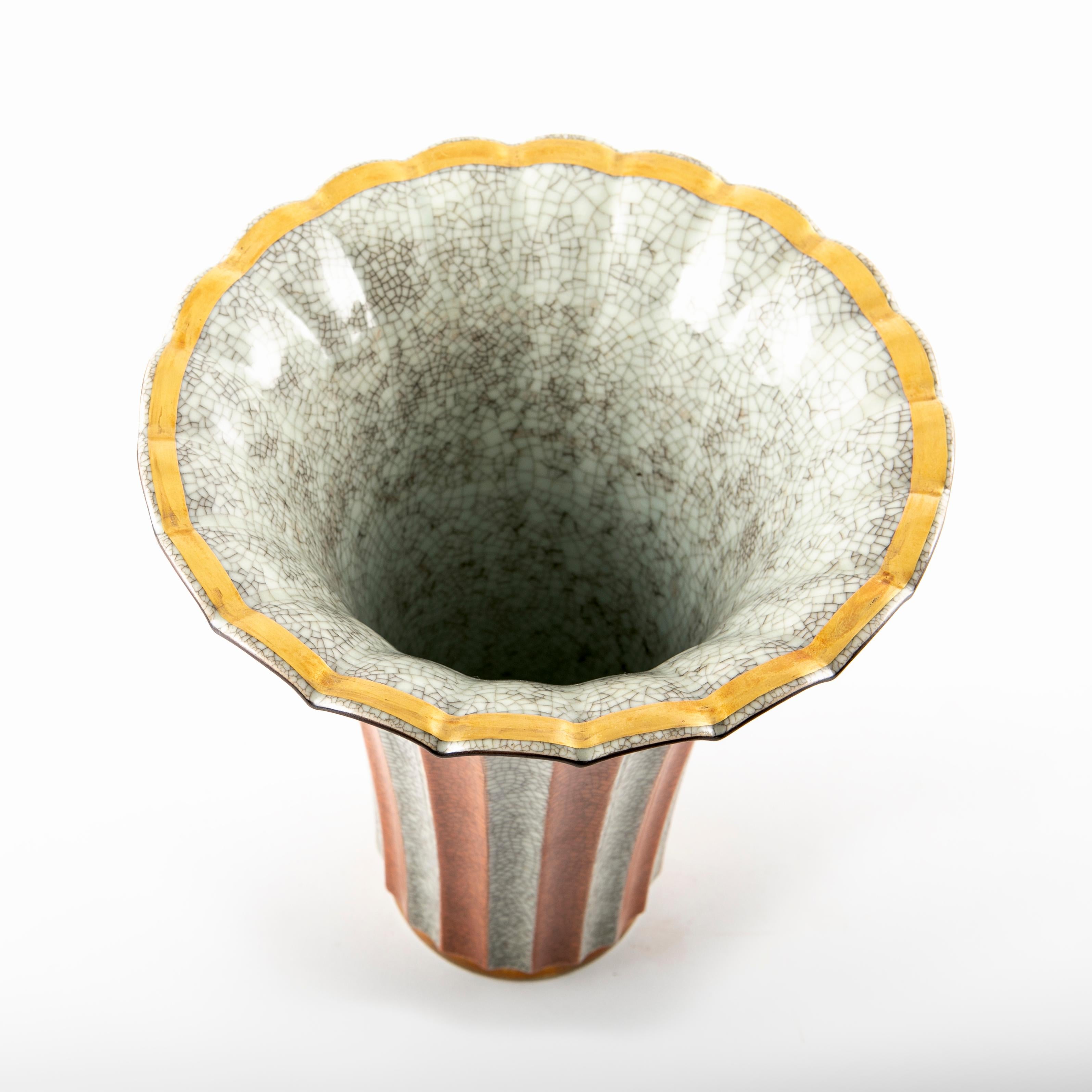 Königliche Kopenhagener Craquelé-Vase (Porzellan) im Angebot