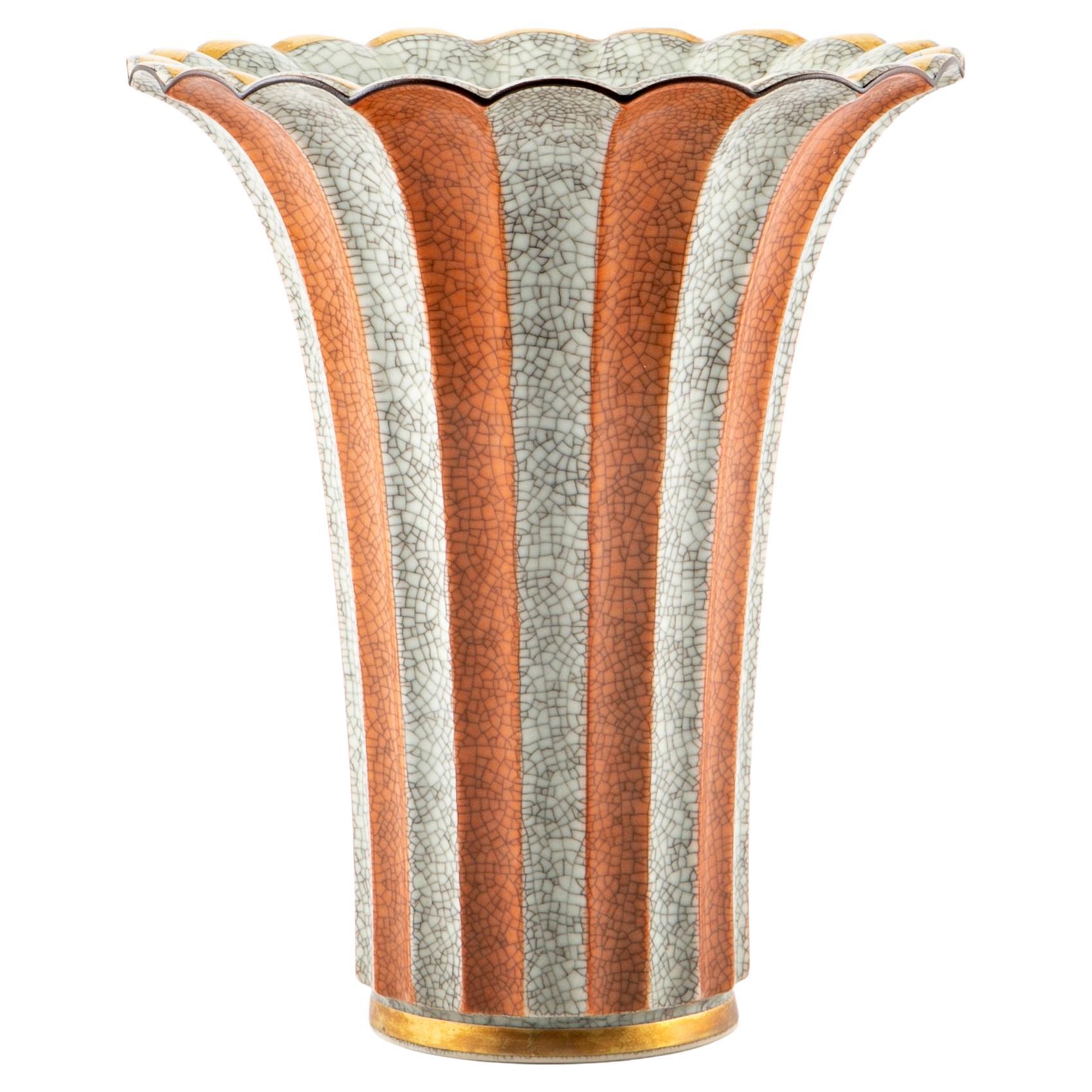 Royal Copenhagen Crackle Vase For Sale