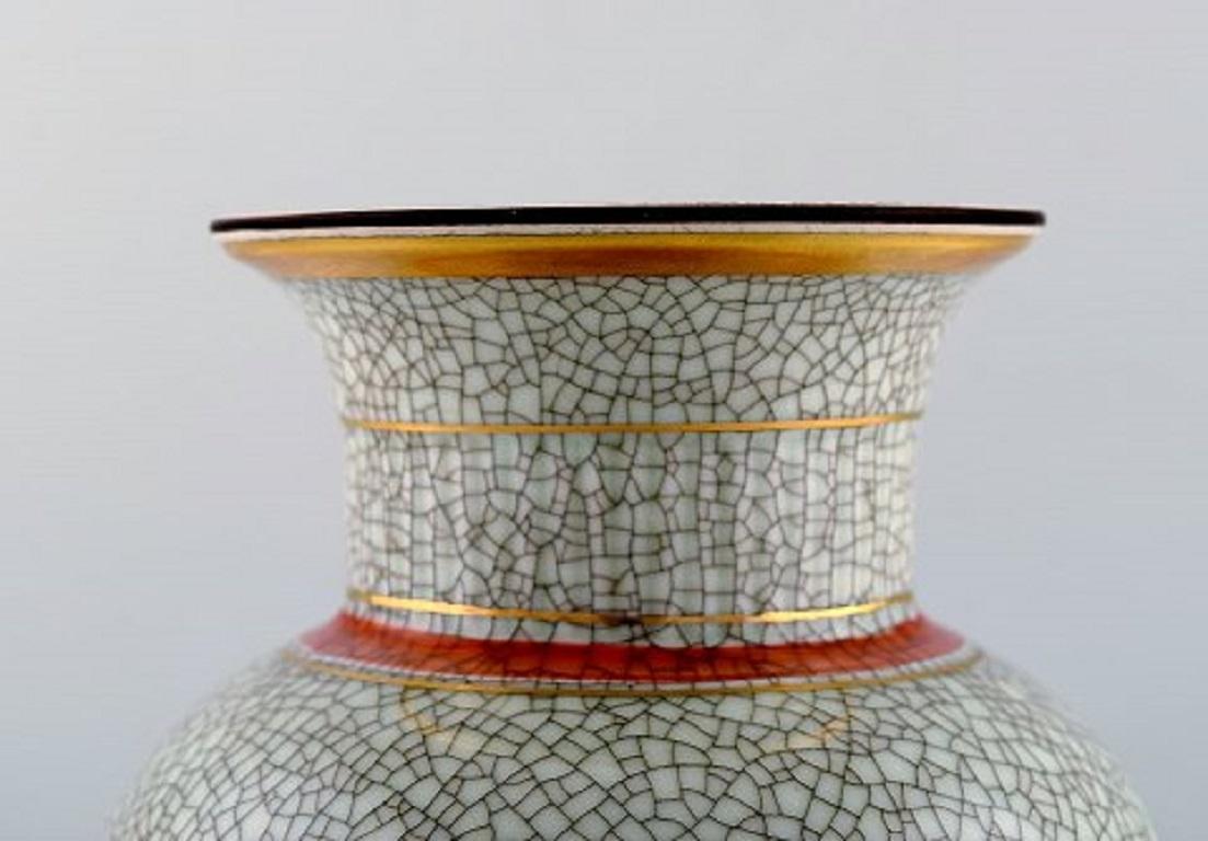 Danish Royal Copenhagen Crackled / Craquelé Vase in Glazed Ceramic, 1930s-1940s