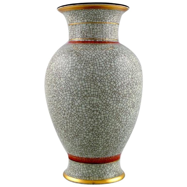 Royal Copenhagen Crackled / Craquelé Vase in Glazed Ceramic, 1930s-1940s