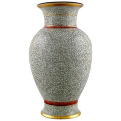 Vase Crackled / Craquelé en céramique émaillée Royal Copenhagen:: années 1930-1940