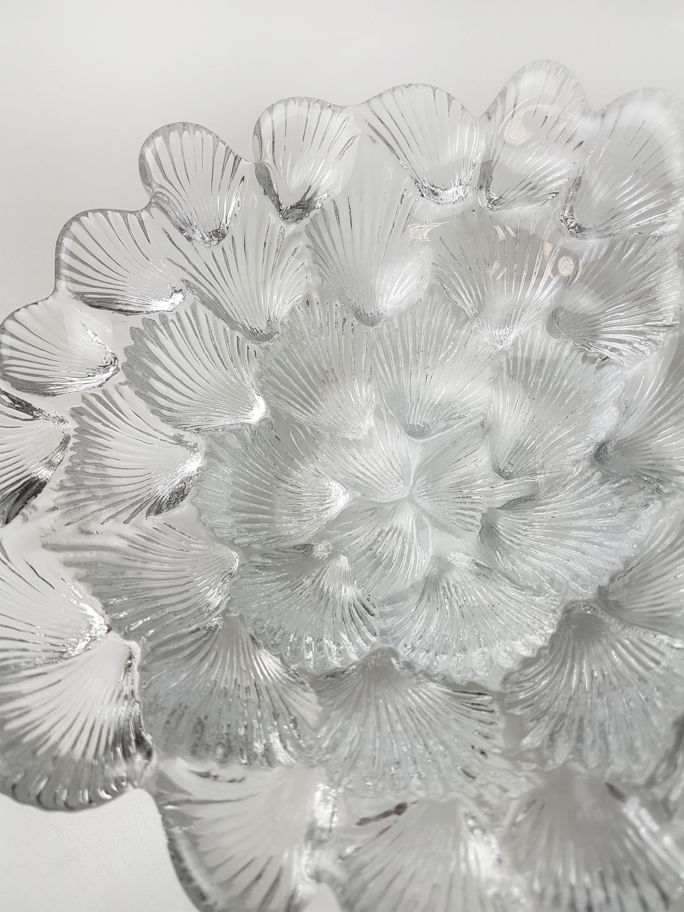 Royal Copenhagen Crystal Musling Shell Glass Bowl by Per Lutkin, Denmark For Sale 1