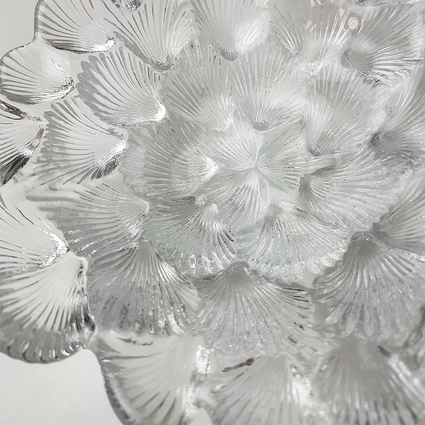 Royal Copenhagen Crystal Musling Shell Glass Bowl by Per Lutkin, Denmark For Sale 2
