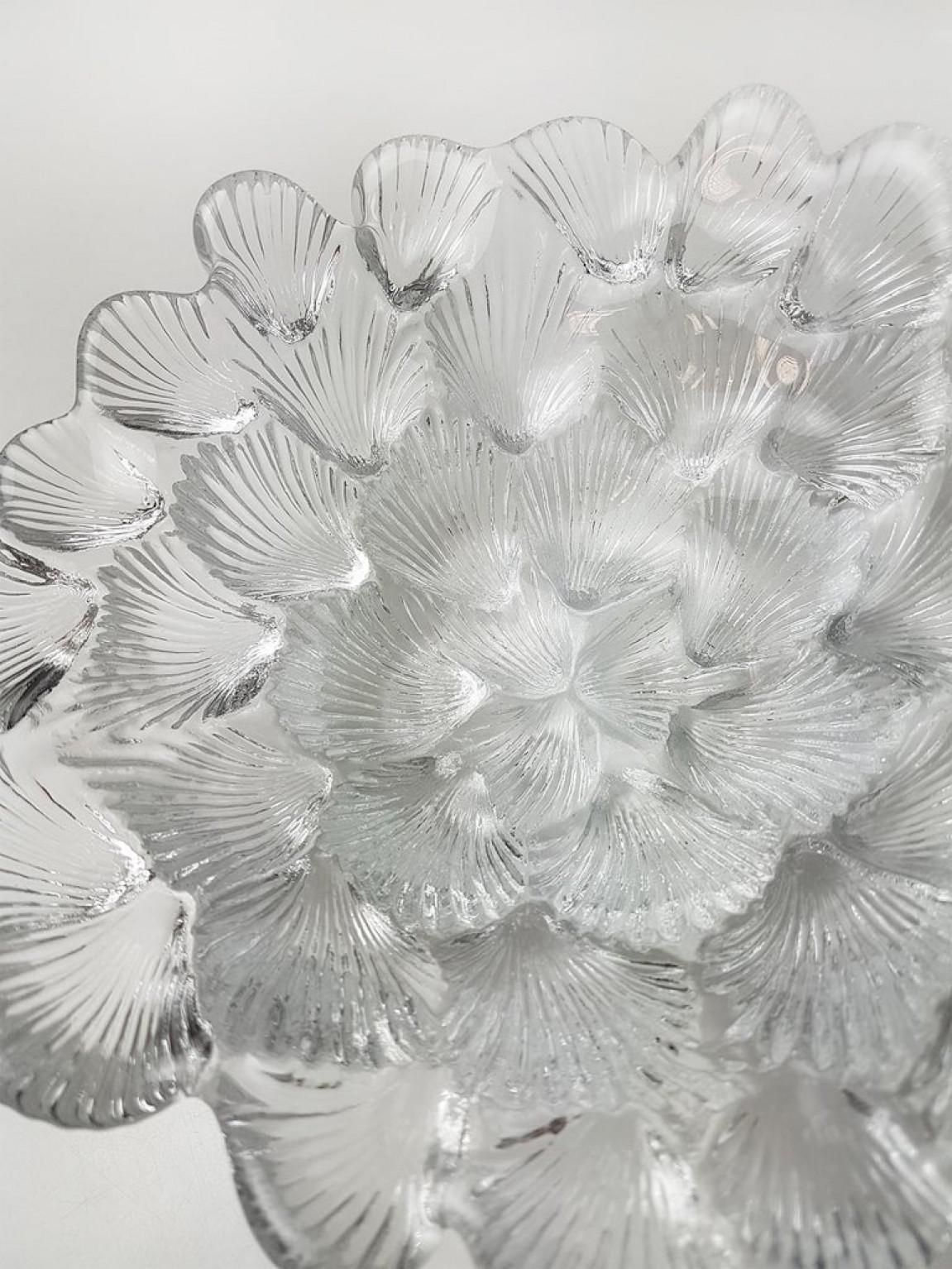 Royal Copenhagen Crystal Musling Shell Glass Bowl by Per Lutkin, Denmark For Sale 4