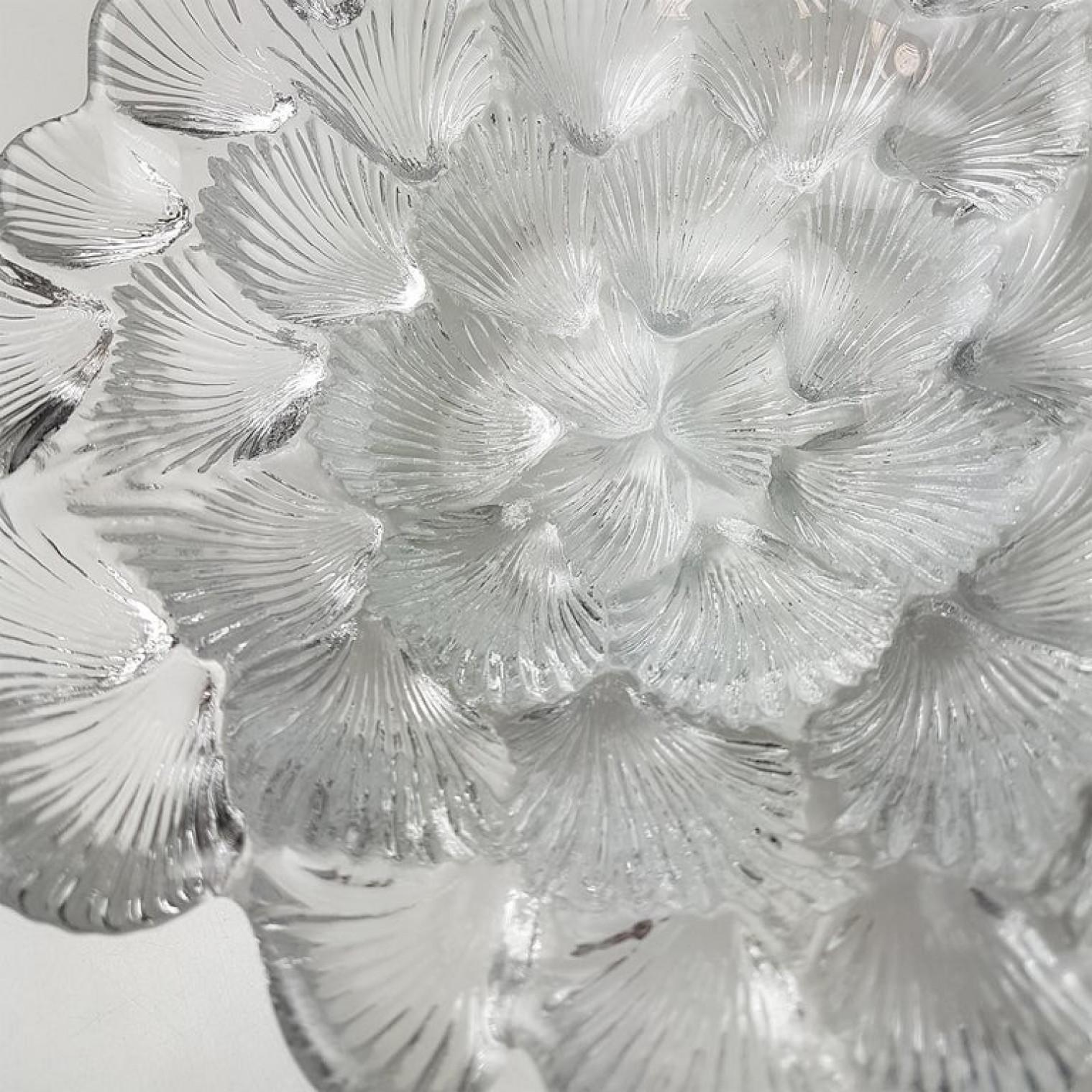 Royal Copenhagen Crystal Musling Shell Glass Bowl by Per Lutkin, Denmark For Sale 5