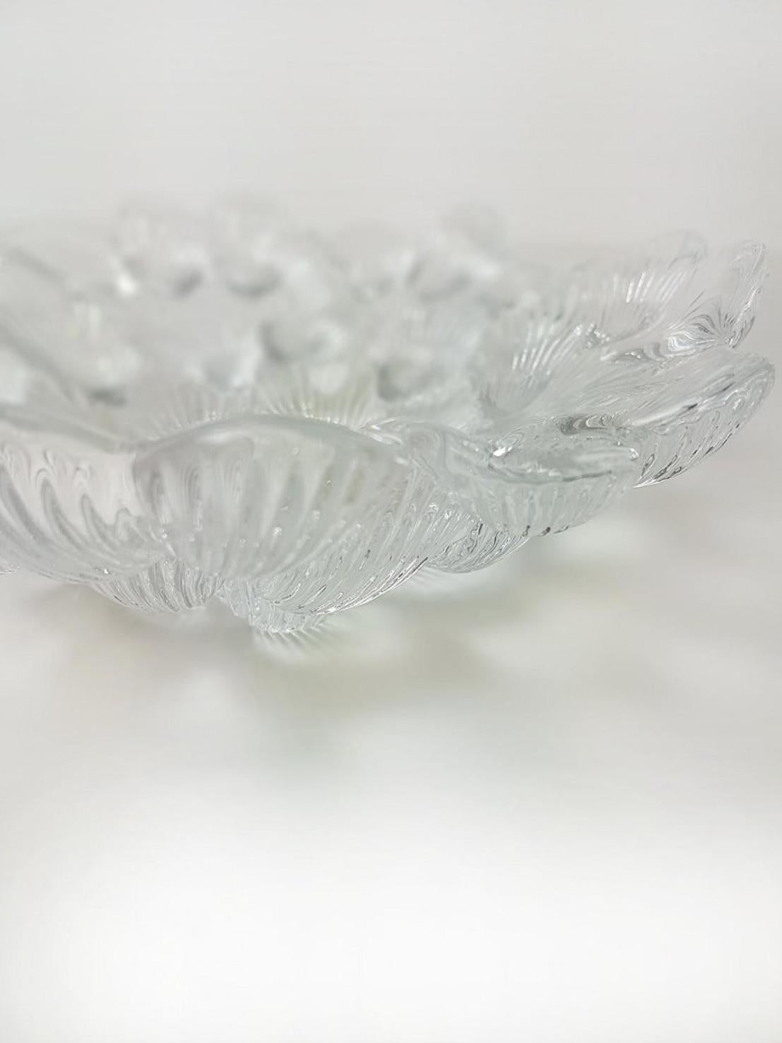 Royal Copenhagen Crystal Musling Shell Glass Bowl by Per Lutkin, Denmark For Sale 7